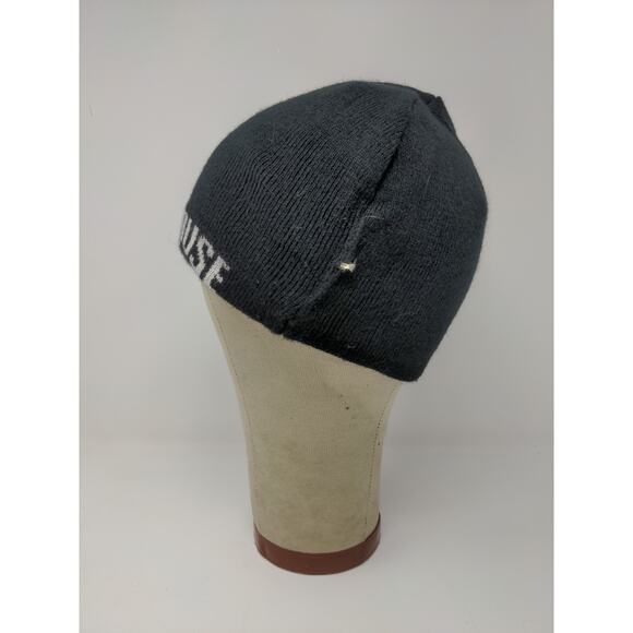 The House Striped Beanie Hat Orange & Black Spell Out Logo Knit - Picture 11 of 13